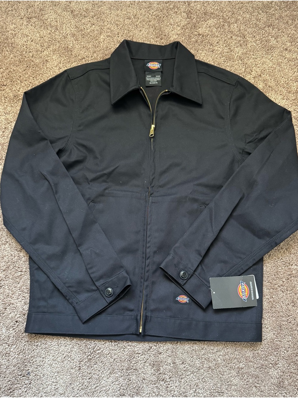 Dickies Men's Unlined Eisenhower Jacket S Black Workwear JT75 Utility Minimal